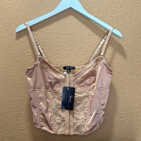 LUXELIFE SATIN NUDE BUSTIER . Size Large - Picture 4 of 9